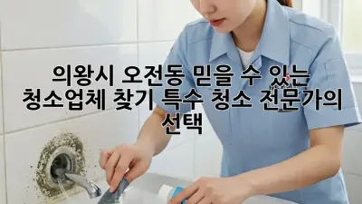 의왕시 오전동 믿을 수 있는 청소업체 찾기: 특수 청소 전문가의 선택